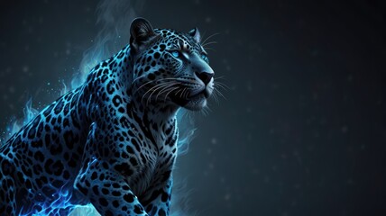 Sticker - Blue Fire Leopard