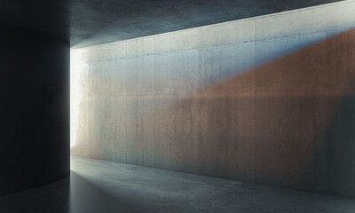 Wall Mural - light entering empty grunge concrete room corner