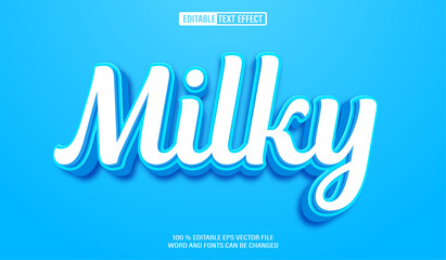 Poster - Editable 3d text style effect - Milky text effect Template