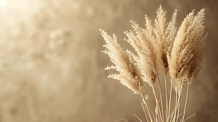 Wall Mural - Soft pampas grass stems in warm natural light