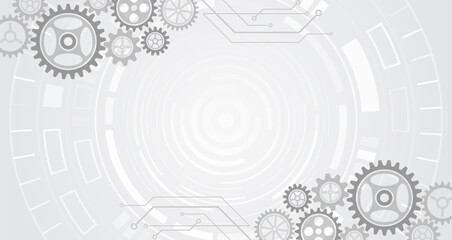 Aufkleber - business and industry internet banner. the mechanism consisting of gears on a gray background for th