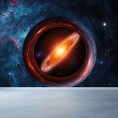 Wall Mural - cosmic portal to a vibrant galaxy scene