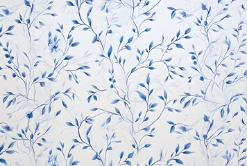 Blue Floral Vine Wallpaper Pattern