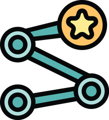 Poster - Network marketing scheme presenting successful business model with star icon for new members