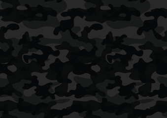 Poster - 
black camouflage background, night gray dark design, urban, military pattern seamless