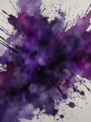 Poster - Bursting purple and white paint splatter against dark background