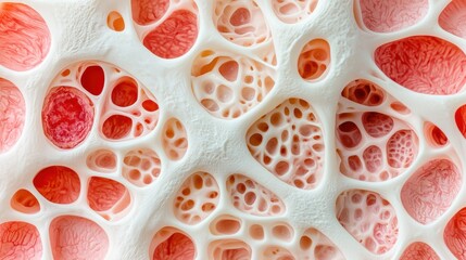 Wall Mural - Intricate Bone Structure with Red Marrow Patterns