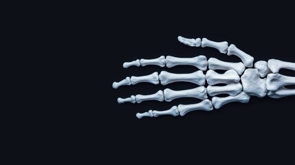 Detailed Human Hand Skeleton on Dark Background