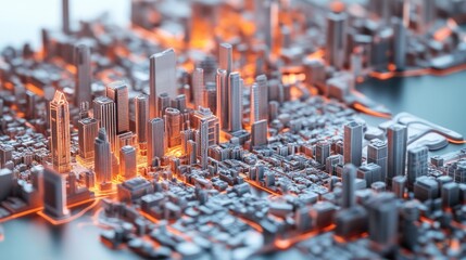 Aufkleber - Smart city in the future. Modern city and business technology 