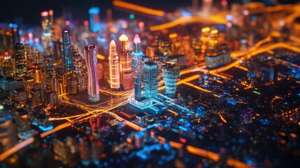 Aufkleber - Smart city in the future. Modern city and business technology 