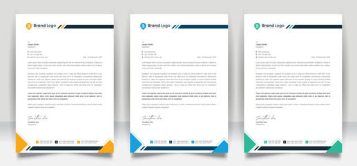 abstract business letterhead template design for business project. corporate letterhead design with 