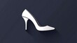 © Keattipoom - Minimalist Vector Design of Stylish White High-Heeled Shoe Icon on Dark Background