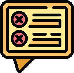 Poster - Speech bubble with a survey showing two negative answers