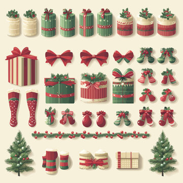 Christmas Icon and Elements Collection 