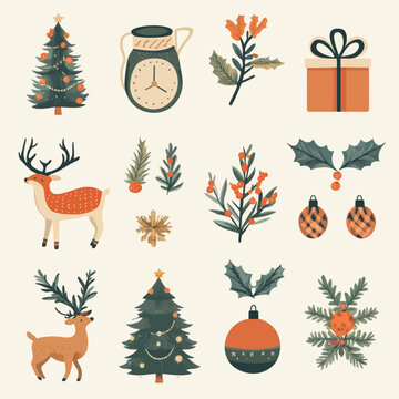 Christmas Icon and Elements Collection 