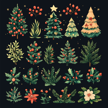 Christmas Icon and Elements Collection 