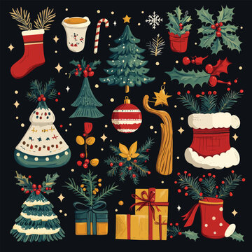 Christmas Icon and Elements Collection 