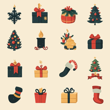 Christmas Icon and Elements Collection 