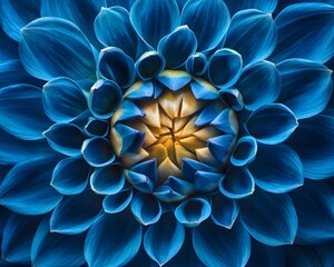 Blue Dahlia Flower Macro Photography