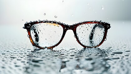 water droplets cascading on glasses against a pristine white backdrop