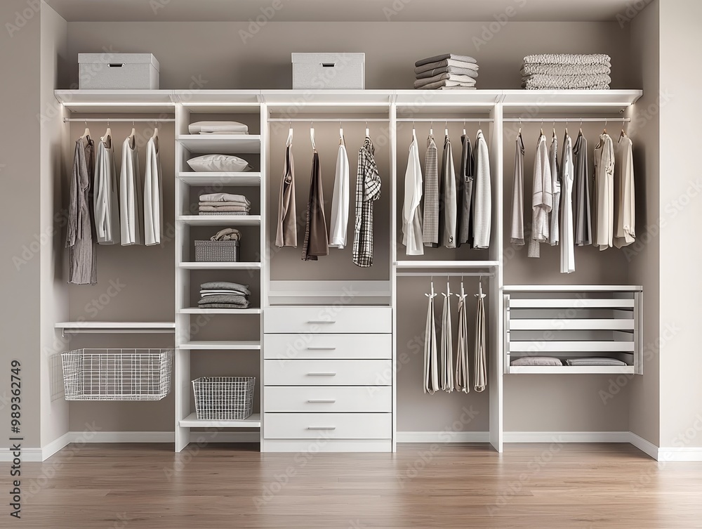 Streamlined Elegance Modern Walk-In Closet Organization with ...