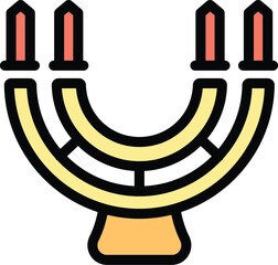 Poster - curved candelabrum holding four candles, an elegant and decorative lighting solution for interiors