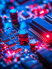 Poster - Close up of computer electronic components