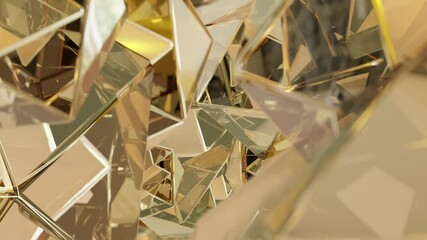 Poster - A modern background with a polygonal crystal shape. A 3D rendering of a geometric jewelry surface. Scenes with Spectrum color reflection crystals in the background.