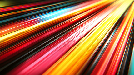 Aufkleber - Vibrant streaks of color burst through the frame, creating a dynamic abstract design with lines in red, yellow, and blue hues