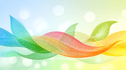 Aufkleber - Abstract colorful waves with soft gradients create a serene atmosphere suitable for backgrounds and design elements