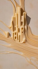 Poster - Creative Minimalist Melted Cheese Streams Shaping a Metropolis-like Pattern