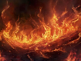 Canvas Print - Fiery Inferno: A Dramatic Abstract of Flames