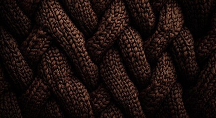 Wall Mural - Dark Chocolate Knitted Fabric Background