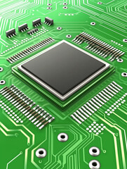 Poster - Close up of big computer processor chip