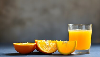 Refreshing orange juice poised for a delightful breakfast or a nourishing snack option