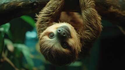 Close-up Portrait of a Curious Sloth