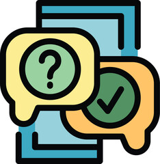 Poster - Online survey concept with question mark and check mark icons, symbolizing answering questions and providing feedback