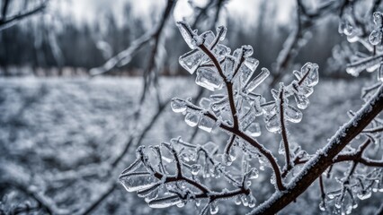 Wall Mural - freezing rain, winter