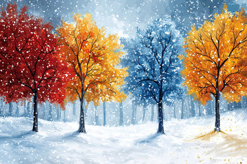 Poster - Four Seasons Background