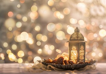 Eid Mubarak Ramadan Kareem Greetings Lantern & Dates