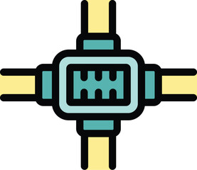 Poster - This icon of a water meter is measuring the flow of water through pipes, making it perfect for plumbing projects