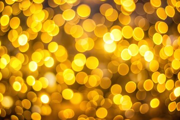 Wall Mural - close-up of golden bokeh lights creating festive atmosphere