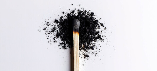 Close-up burnt match