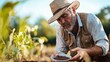 © Cambo27 - a farmer examining soil samples, showcasing the scientific and technical aspects of agricultural practices