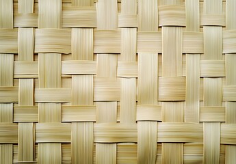 Wall Mural - Beige Handwoven Bamboo Wall Texture