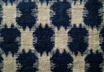 Blue and Beige Houndstooth Fabric Texture