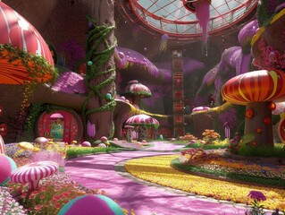 Willy Wonka's Futuristic Candy Factory Extravaganza