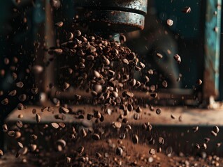 Sticker - Cascading Cocoa Beans in Motion