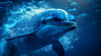 Cool Dolphin Wearing Sunglasses Illustration