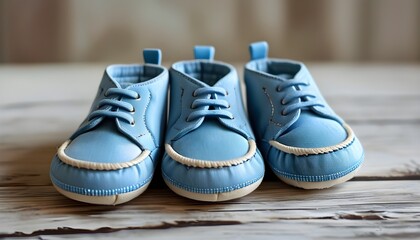 Wall Mural - Charming baby blue shoes perfect for tiny feet